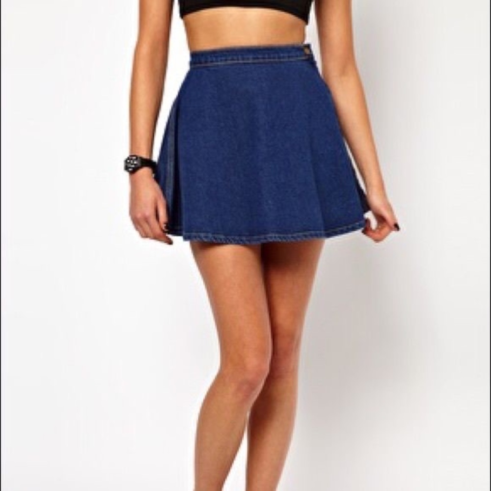 American Apparel Dark Blue Women's Skater Skirt